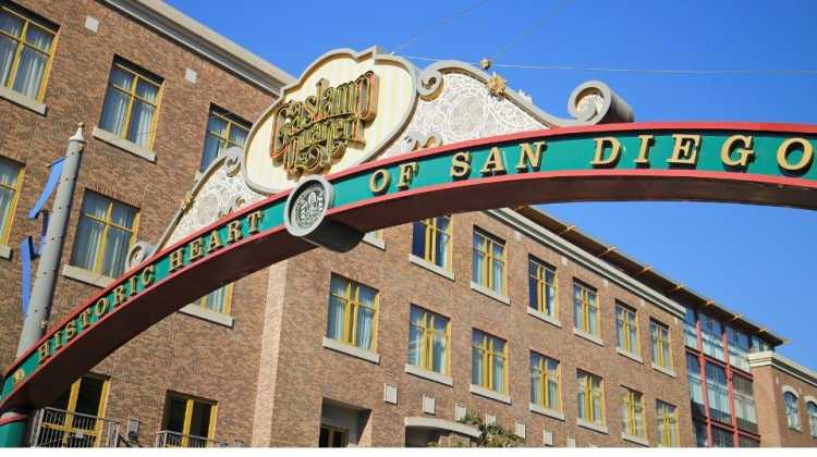 Gaslamp Quarter sign over the popular bar and nightlife neighborhood with the best beer in San Diego