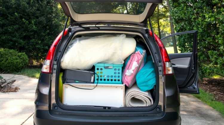 packed up hatchback car