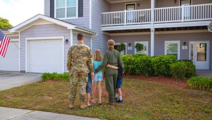 military family faces their final home before moving away and leaving the military