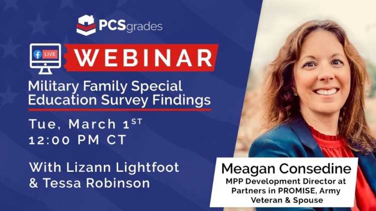 webinar headshot announcing the Military Family Special Education Survey Findings