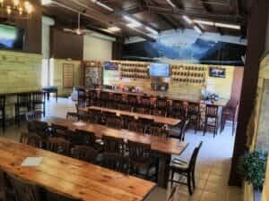 tables at Debellation brewery near Fort Stewart, Georgia