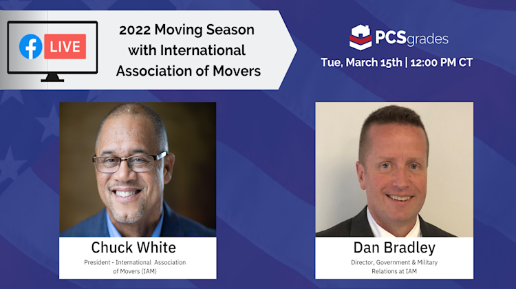Webinar announcement of the 2022 Moving Season with headshots of Chuck White and Dan Bradley