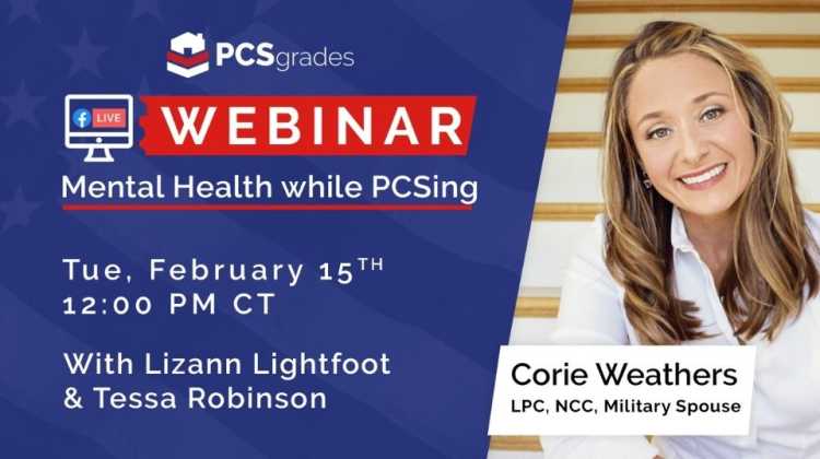 Headshot of milspouse Corie Weathers, on a webinar discussing Mental Health While PCSing
