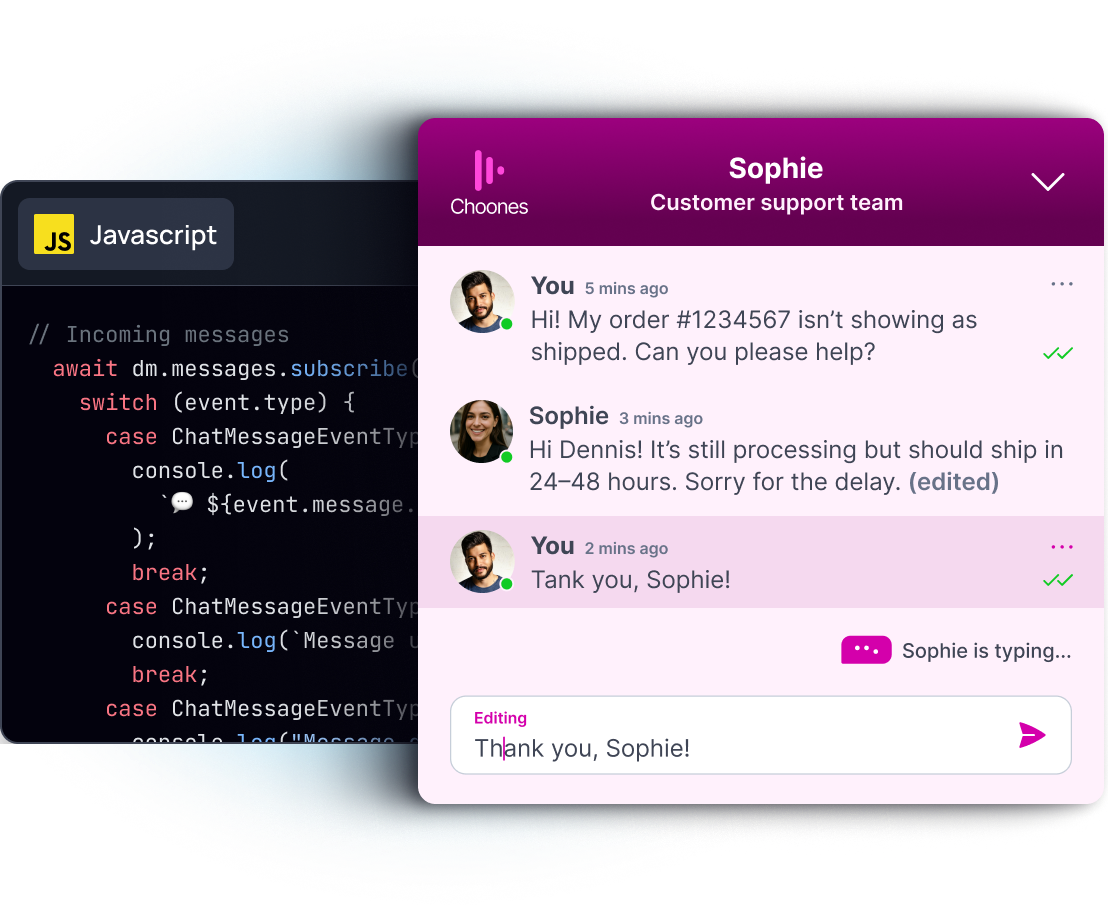 Customer service chat image