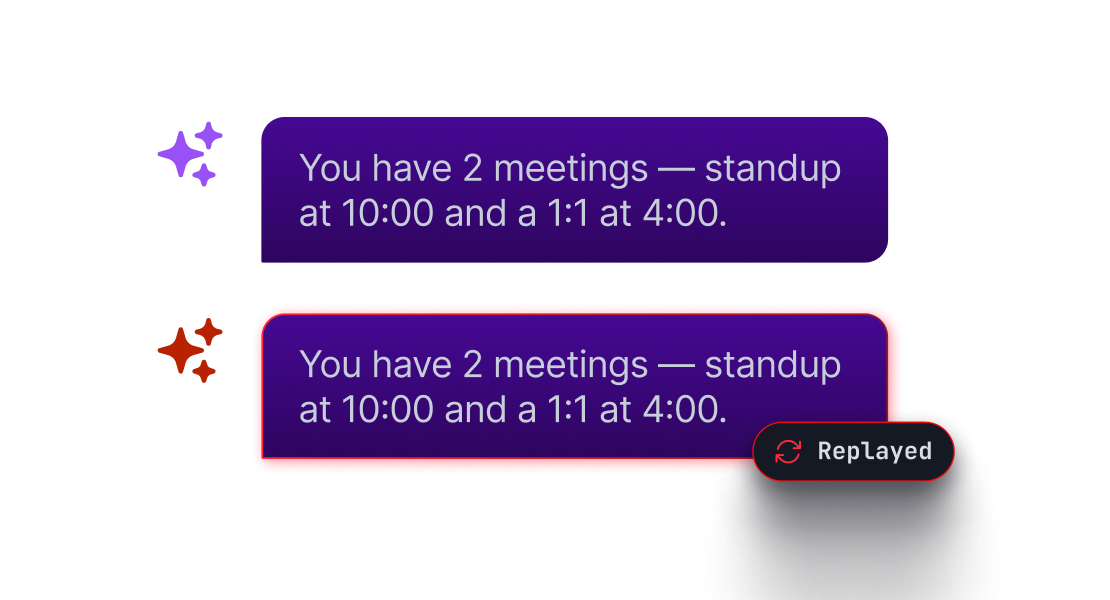 When the workflow replays, your user gets the message again