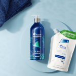 Nachhaltige Shampoo-Flasche mit Nachfüllpackung