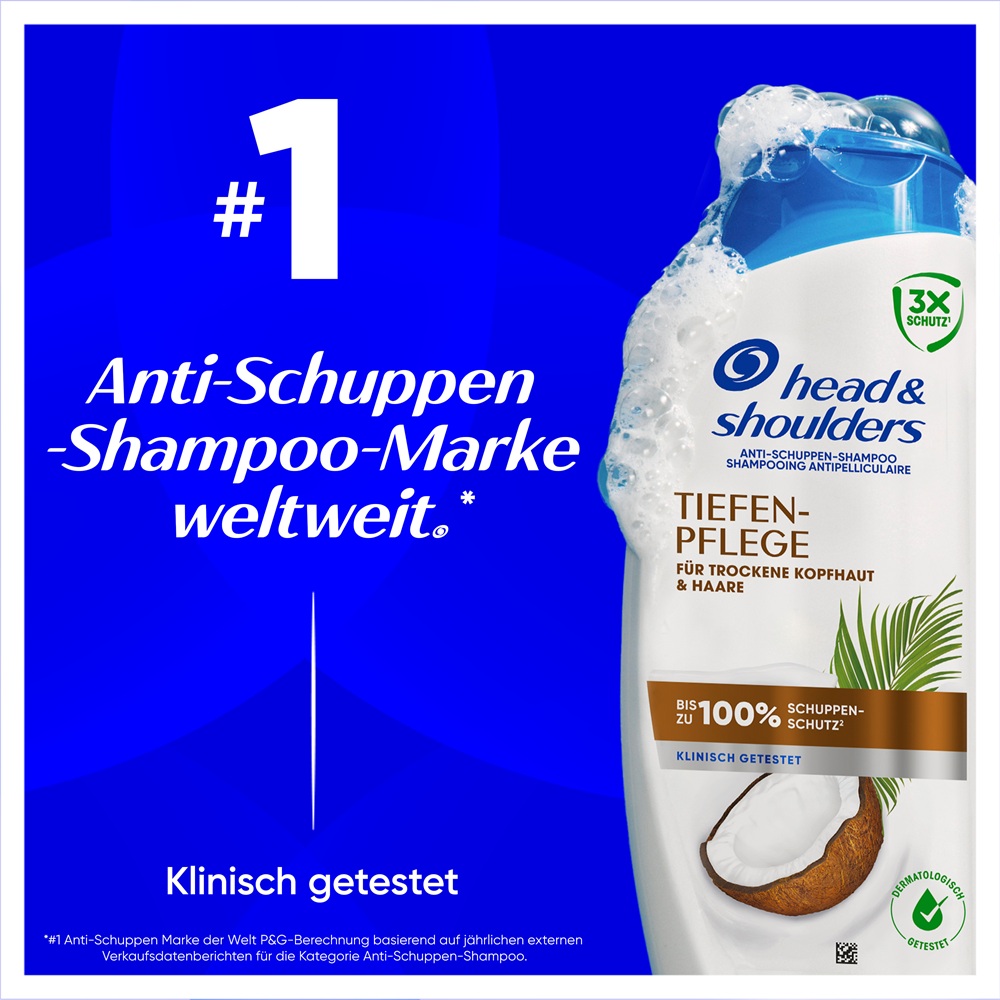 Head & Shoulders Anti-Schuppen Shampoo Tiefenpflege, #1 Anti-Schuppen Shampoo weltweit.