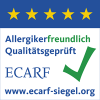 ECARF – Qualitätssiegel für Allergikerfreundlichkeit.