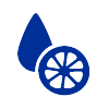 Zitronensäure pH-Balancer – ein blaues Symbol