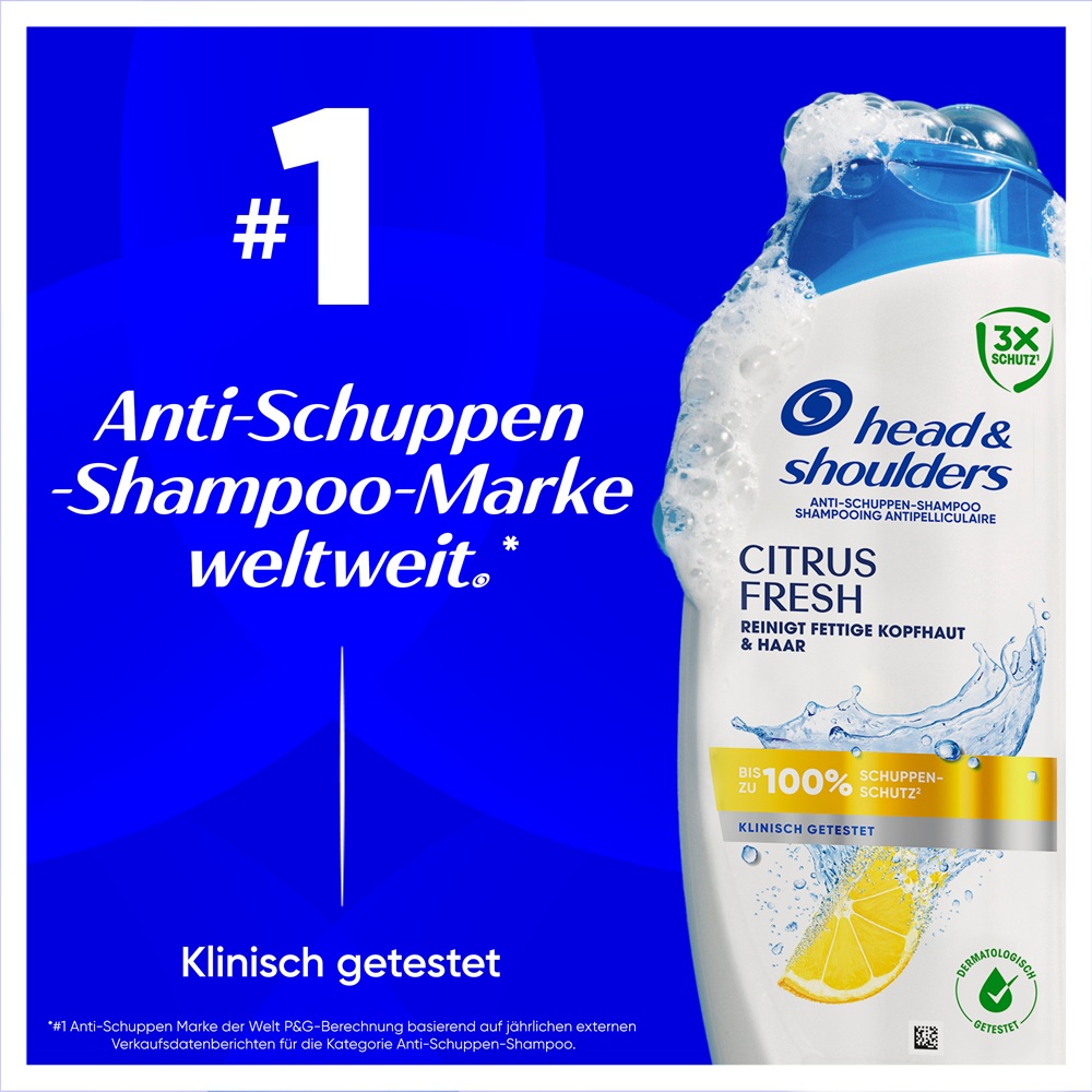 Head & Shoulders Citrus Fresh Anti-Schuppen Shampoo, #1 Anti-Schuppen Shampoo weltweit.