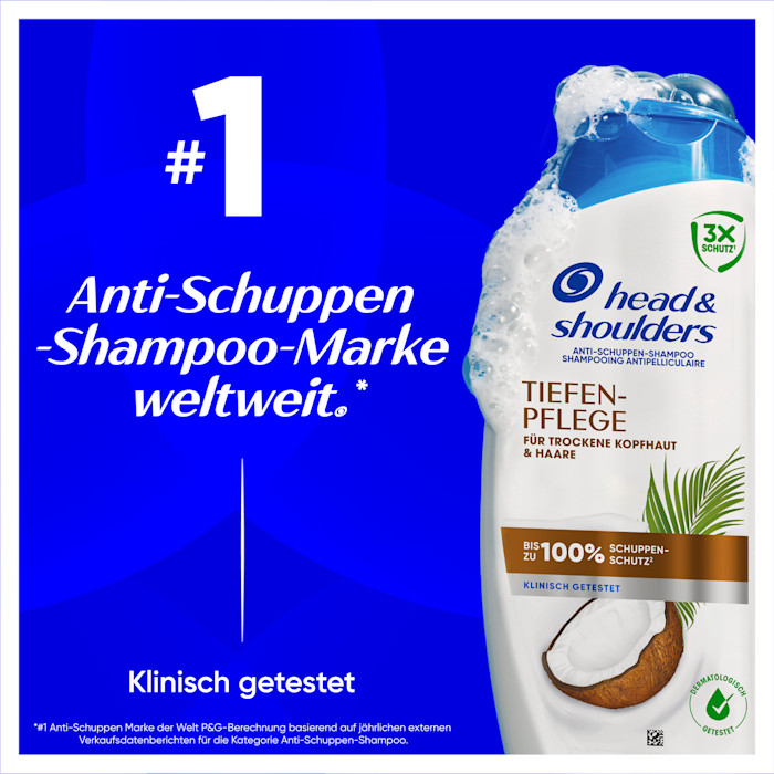Head & Shoulders Anti-Schuppen Shampoo Tiefenpflege, #1 Anti-Schuppen Shampoo weltweit.