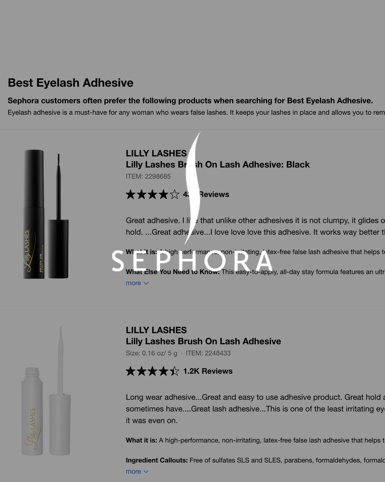 Sephora “Best Eyelash Adhesive”