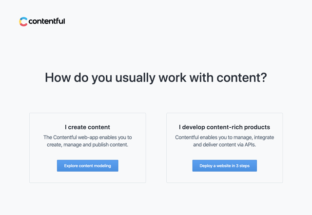 contentful sign up