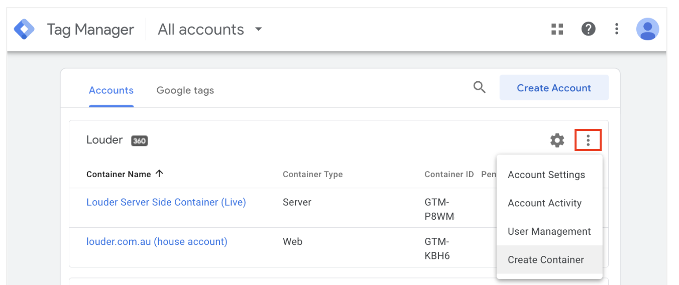 GTM zones-create-container-setting