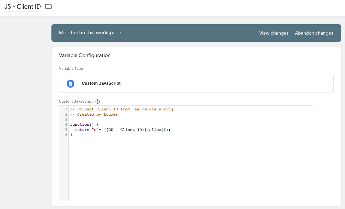 3 - Client ID javascript variable