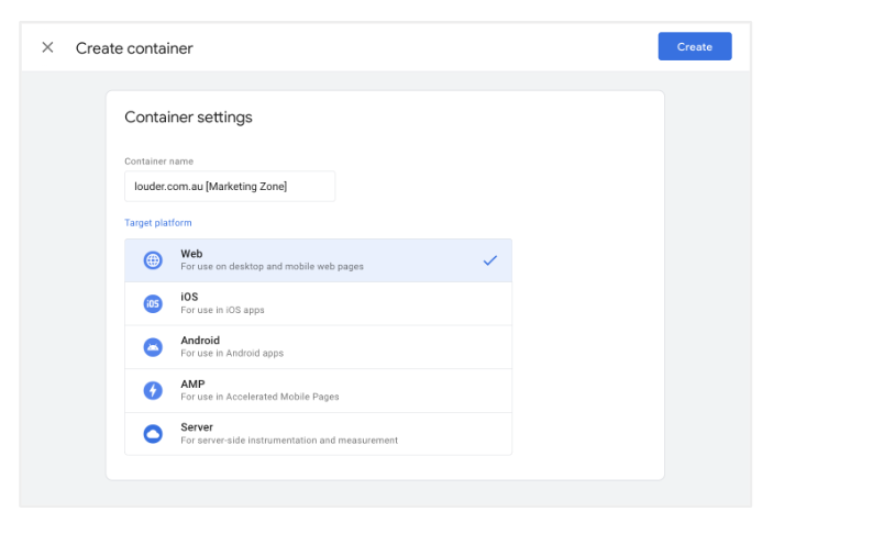 GTM zones-create-container-btn