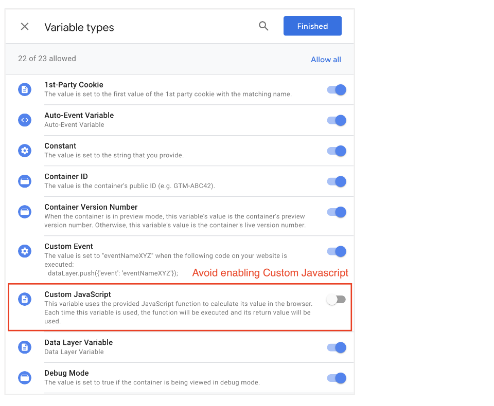 GTM zones-config-var-types