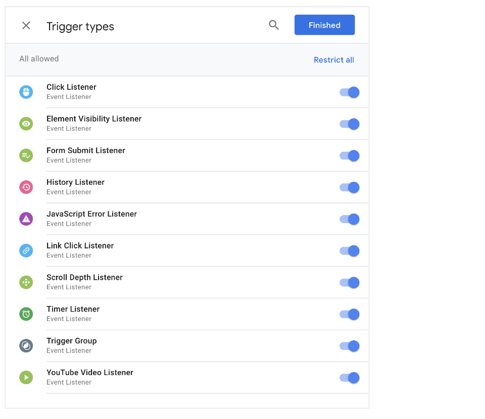 GTM zones-config-trigger-types