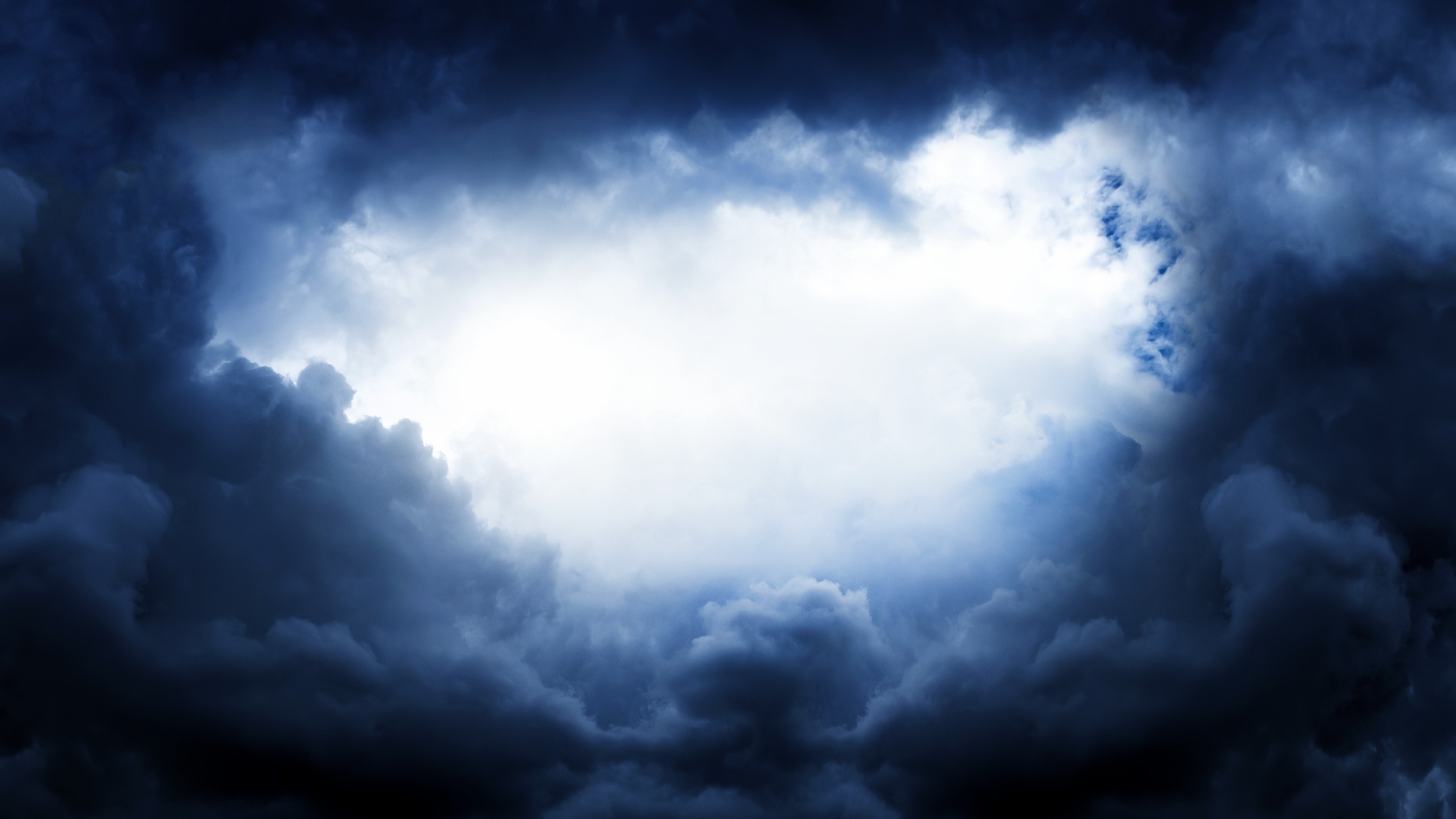Clouds opening to light