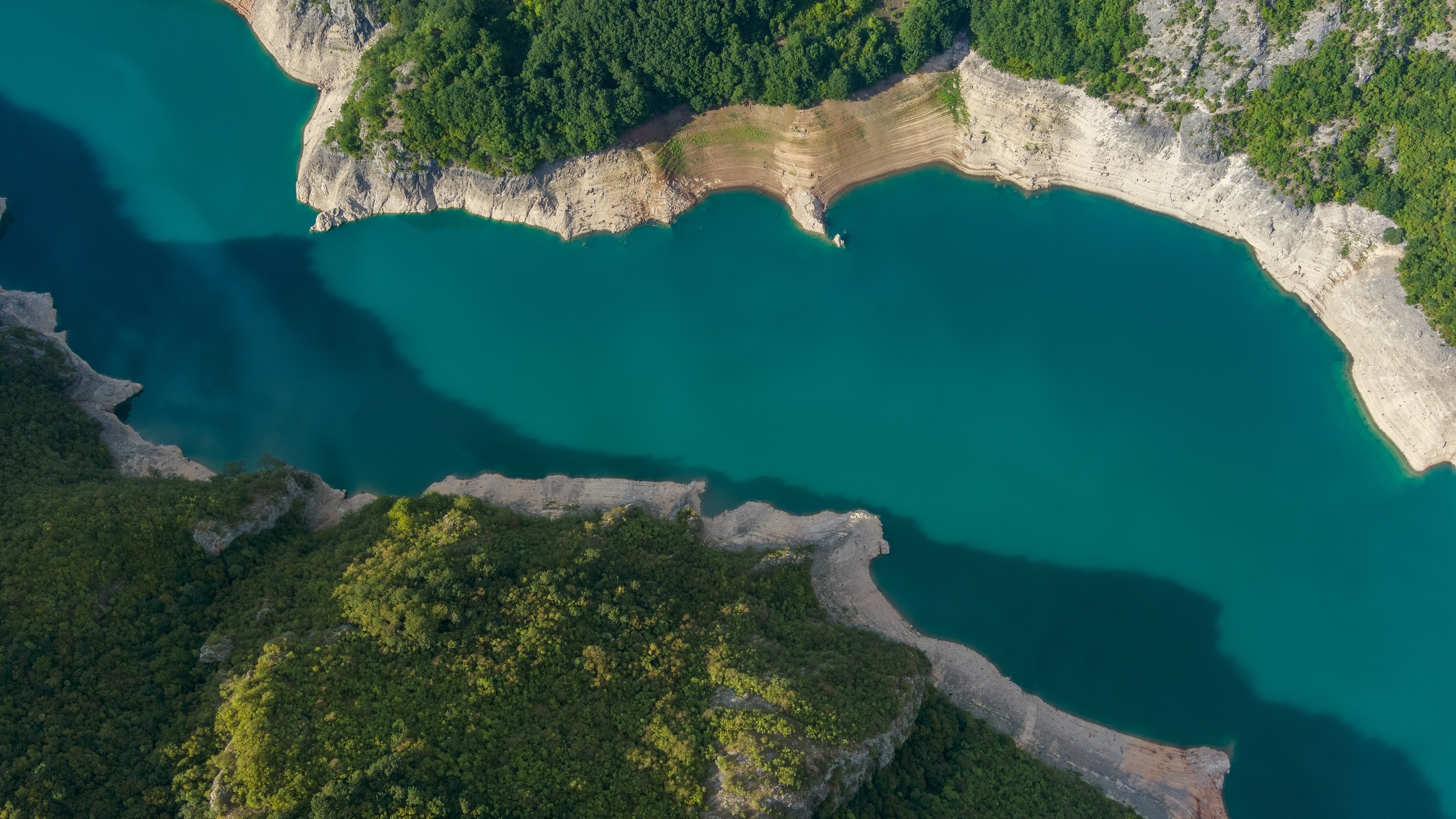 River between cliffs