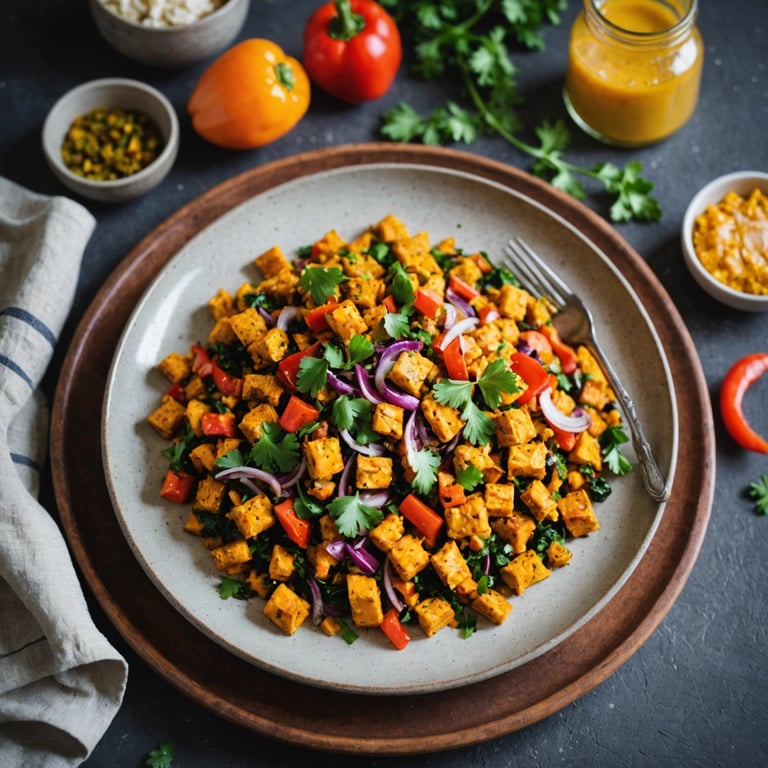 Curated visual reference: Have For The Hash Reference: How Many Calories Does Tempeh Scramble With Sweet Potato Hash