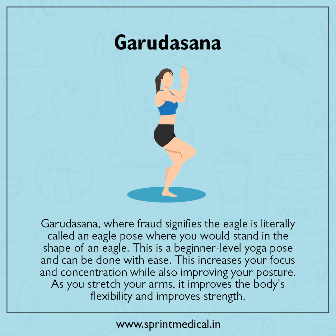 Garudasana Eagle Pose Steps Benefits Precautions - nexoye | Eagle pose,  Eagle pose yoga, Yoga benefits