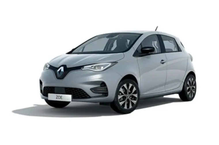 Renault Zoé grise proposée à la Location avec Option d'Achat (LOA) par l'Adie
