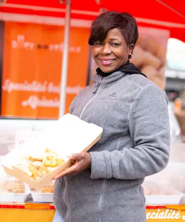 Odette, fabrication et vente de spécialités africaines sur les marchés