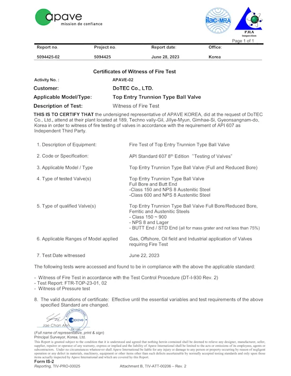 Fire test TOP 150--900- - 8 and Lager
