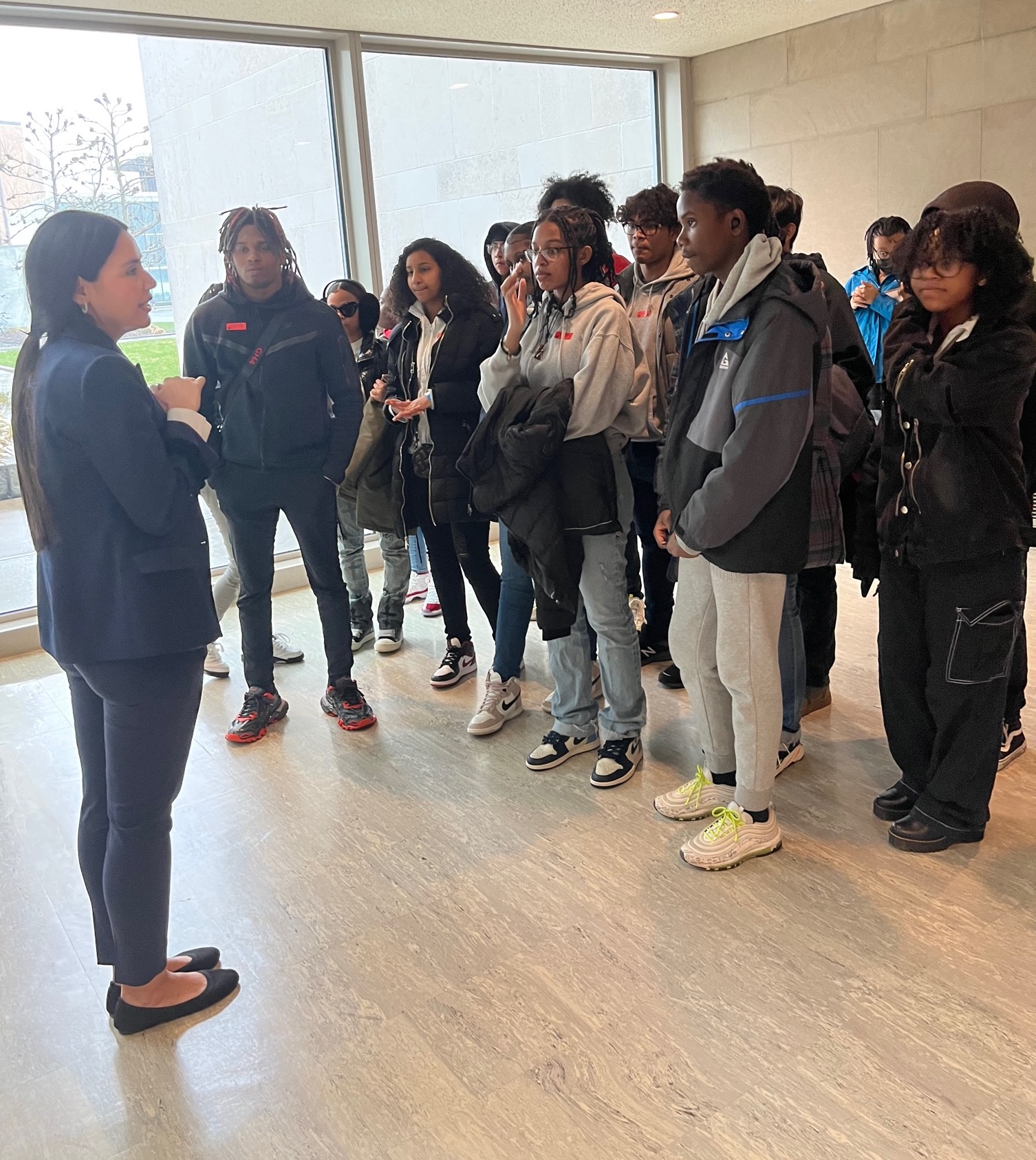 About three dozen students toured the UN headquarters. Photo courtesy of of Kira Rowe.