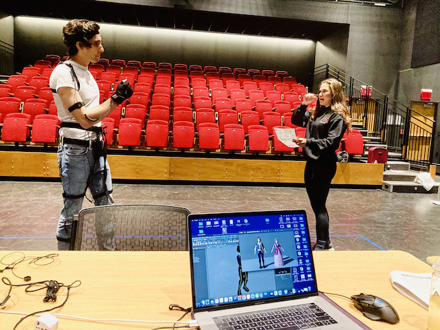 Shakespeare-VR is using motion-capture recording to create avatars. Photo courtesy of Stephen Wittek.