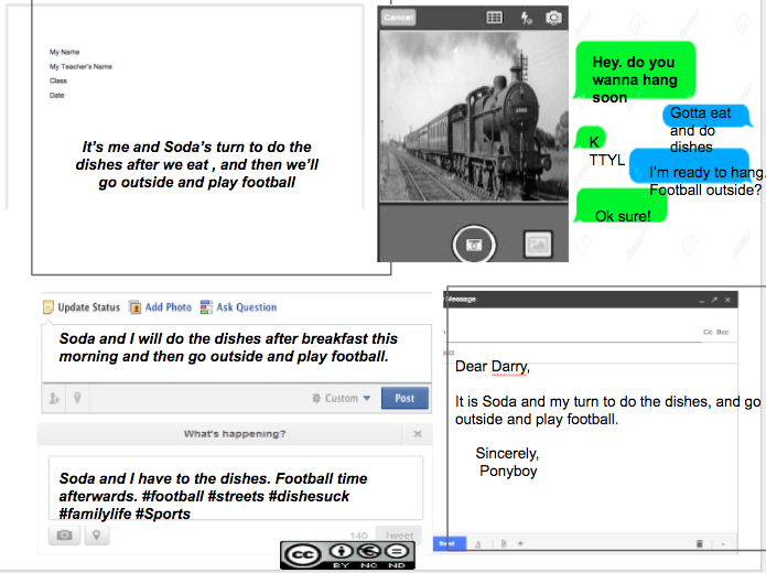 An example of Jeremy Hyler's social media grammar template