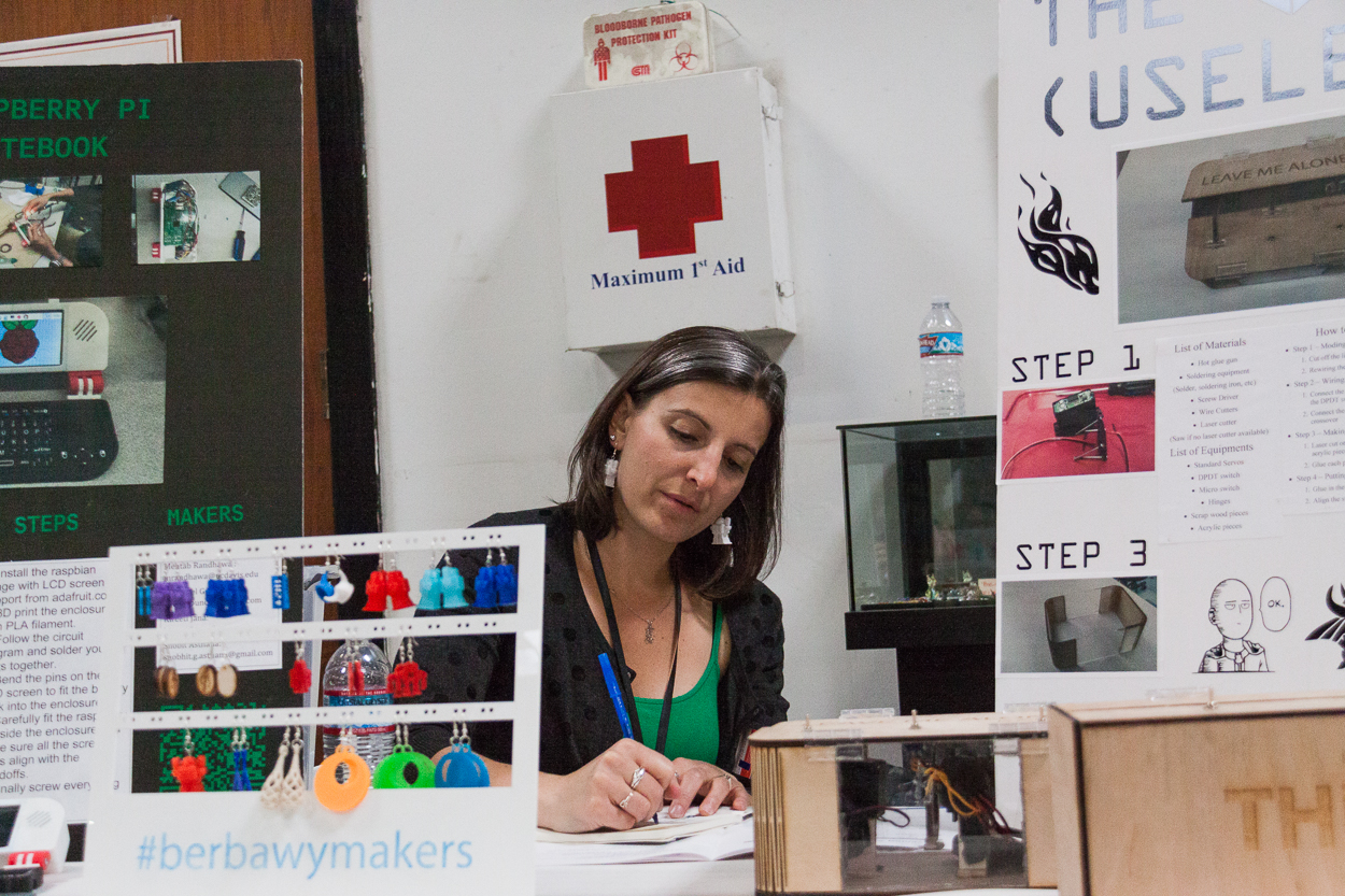 Kristin Berbawy at her Maker Ed Convening table