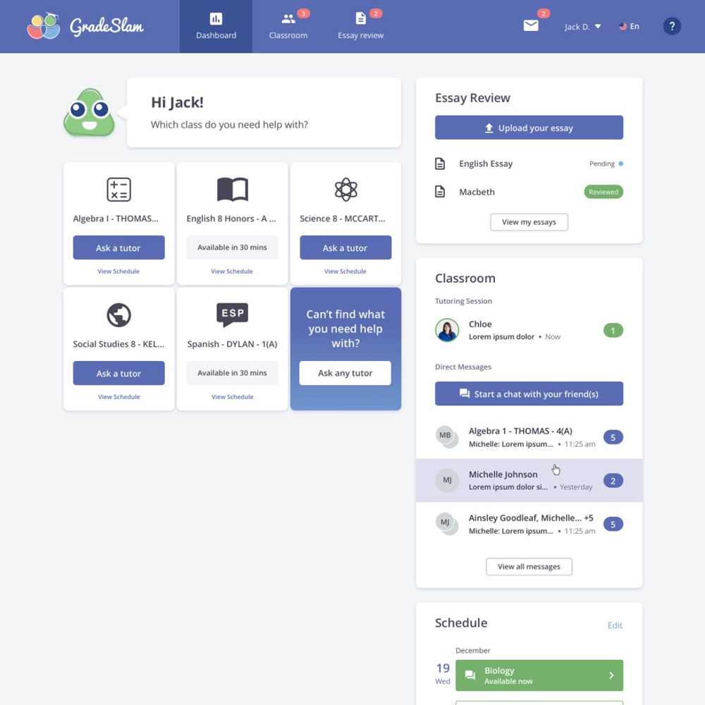 GradeSlam dashboard (Image credit: GradeSlam)