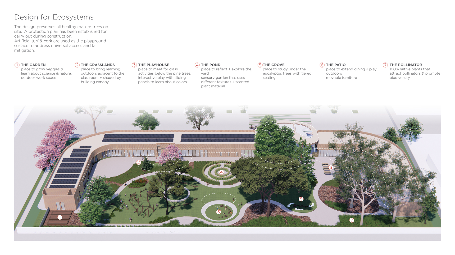 Courtyard design for the Cardinal Child Care Center; Courtesy of LPA Design Studios