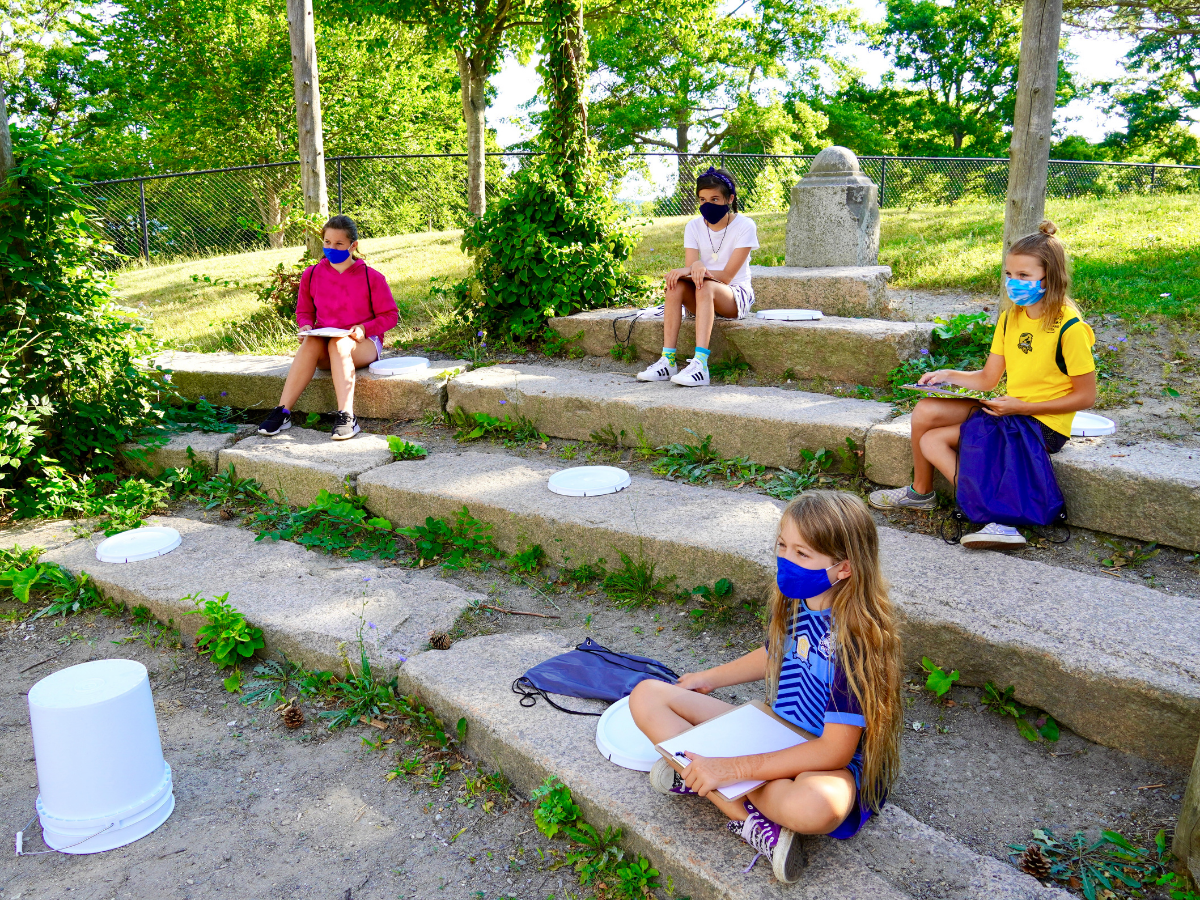 Fifth-grade students demonstrate what outdoor learning looks like at Portland Public Schools this fall. (Photo provided by PPS)