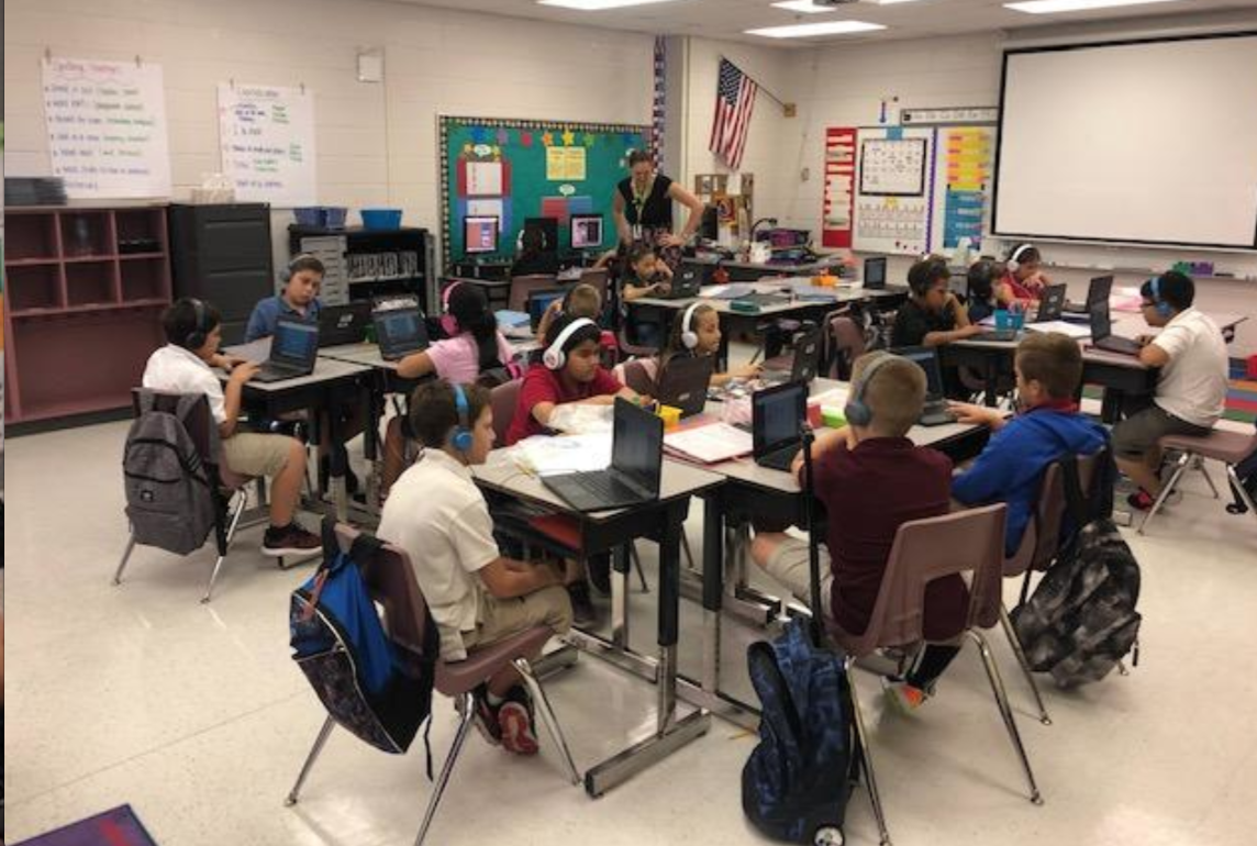 Golden Grove Elementary School students using Reading Plus. (Source: Linda Edgecomb)