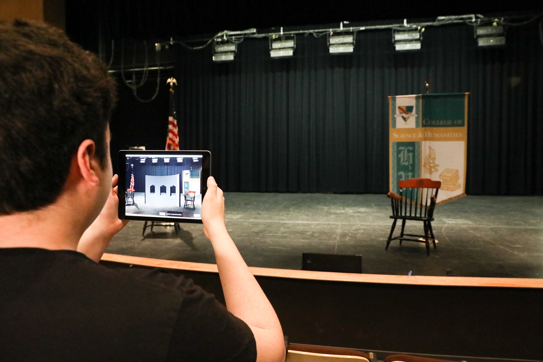 The app that translates set designs into an immersive experience. Courtesy of Husson University.