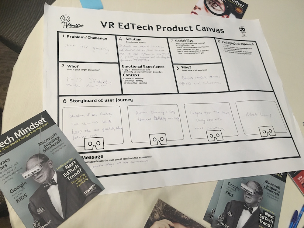 Worksheet from "Enhancing Learning with Virtual Reality." Shot by Blake Montgomery.