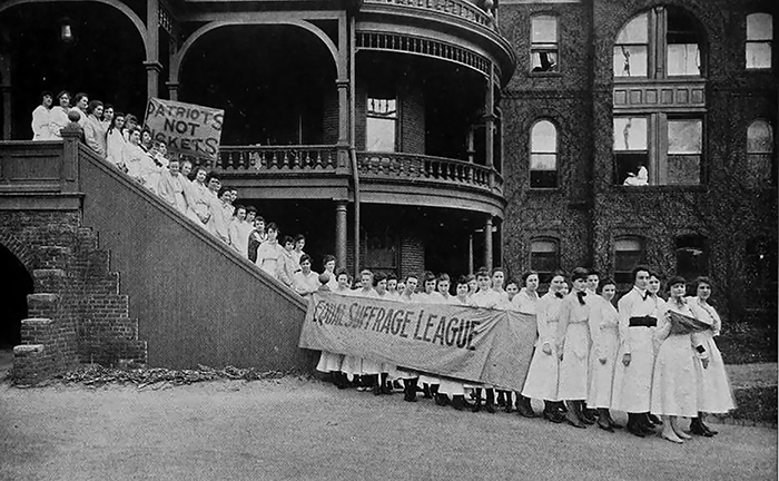 Student members of the Meredith College Equal Suffrage League in 1918-1919. / Photo courtesy of Meredith College Archives