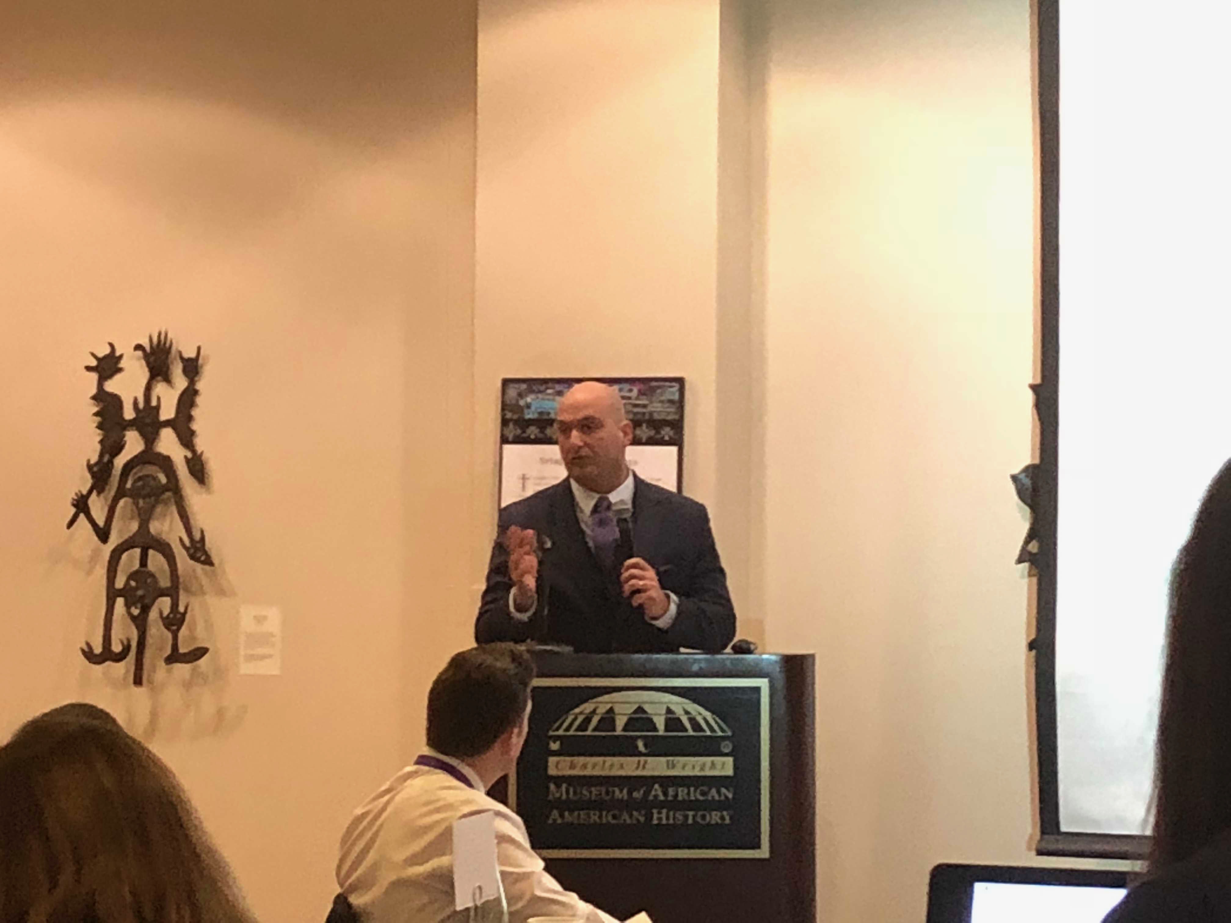 Nikolai Vitti speaking at the Schoolzilla Data Champions Event. Photo Credit: Jenny Abamu