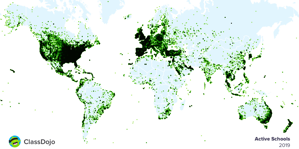 Schools with ClassDojo users in 2019, according to the company.