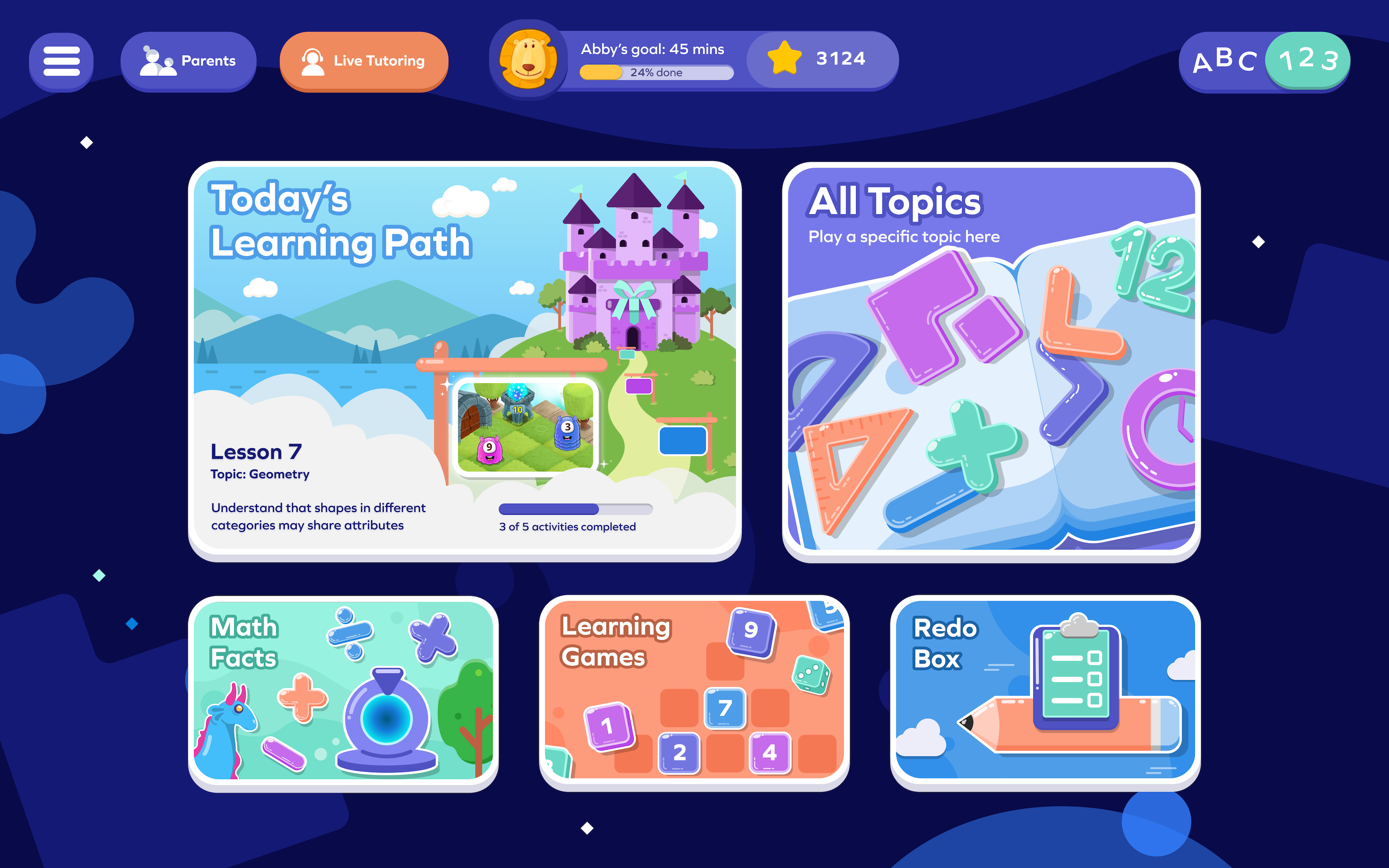 Student Learning Path for math in Splashverse (credit: SplashLearn)
