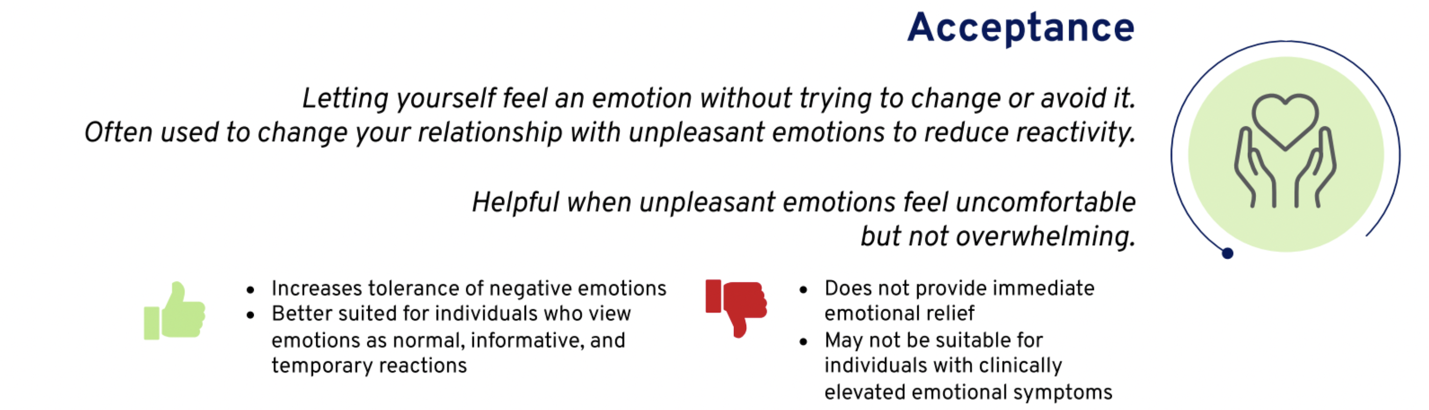 Acceptance as emotion regulation