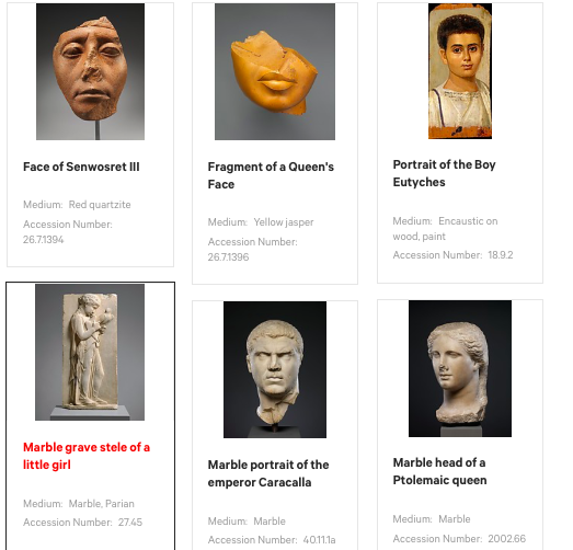 "Faces of the Ancient World" digital collection via The Metropolitan Museum of Art