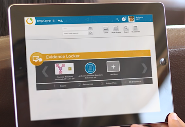 Students can upload and view their evidence of learning. (Photo Credit: Empower Learning)