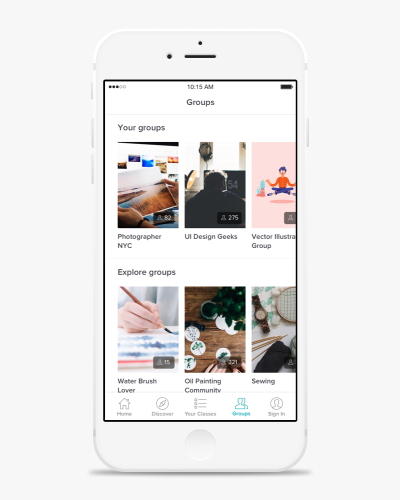 Skillshare’s new group feature. Source: Skillshare