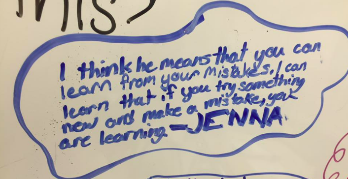 A student's thoughts on growth mindset. (Jennifer Guido)