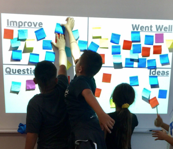 Third graders reflecting on the learning experience, Image Credit: Marzano Academy Principal (Learning Leader) Rebecca Mestaz
