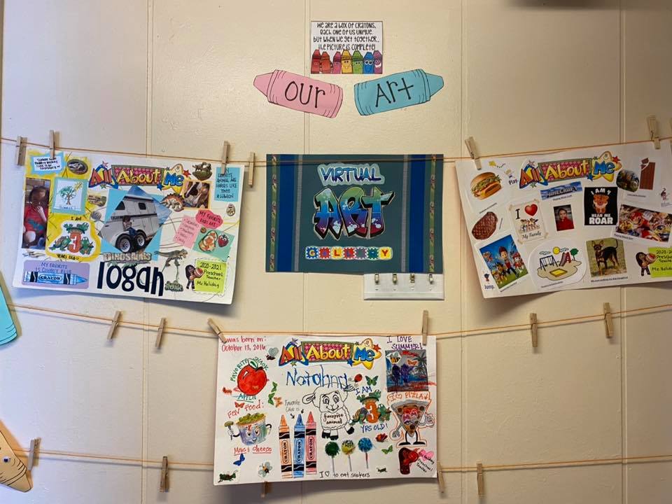 A virtual classroom wall in a program at the Rural Utah Child Development Head Start. (Courtesy of Shelley Jolley)
